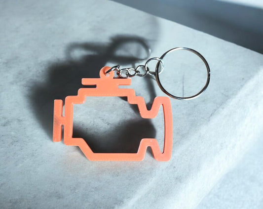 Check Engine Keychain – Car Gift – 3D Print